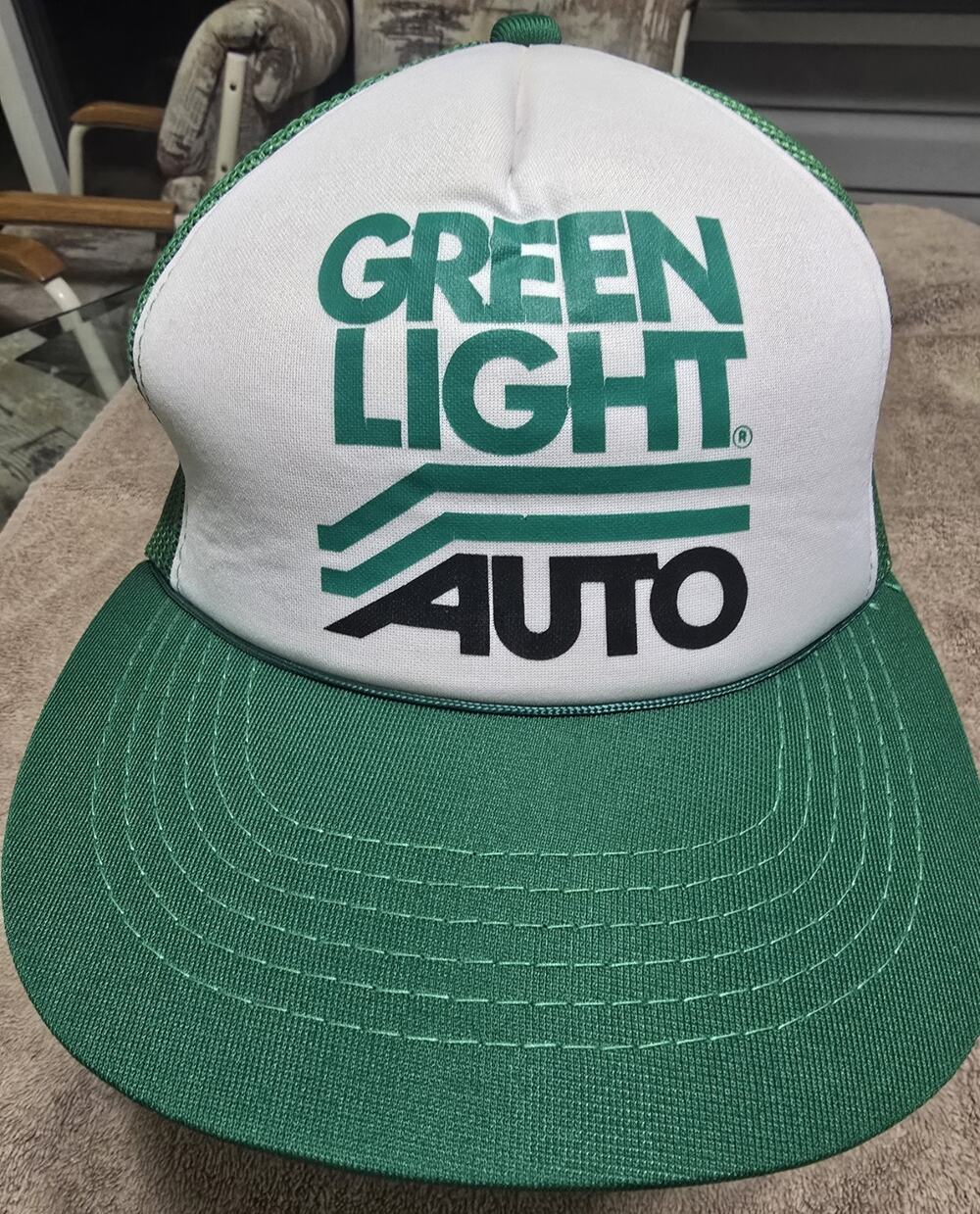 Green Light Auto Trucker Hat Cap Green Mesh
